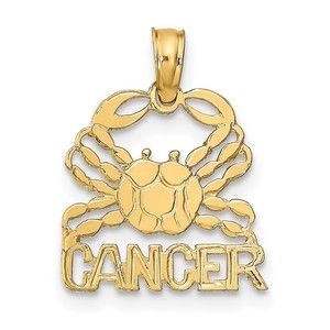 Million Charms 10k Yellow Gold Small CANCER Zodiac Charm Pendant